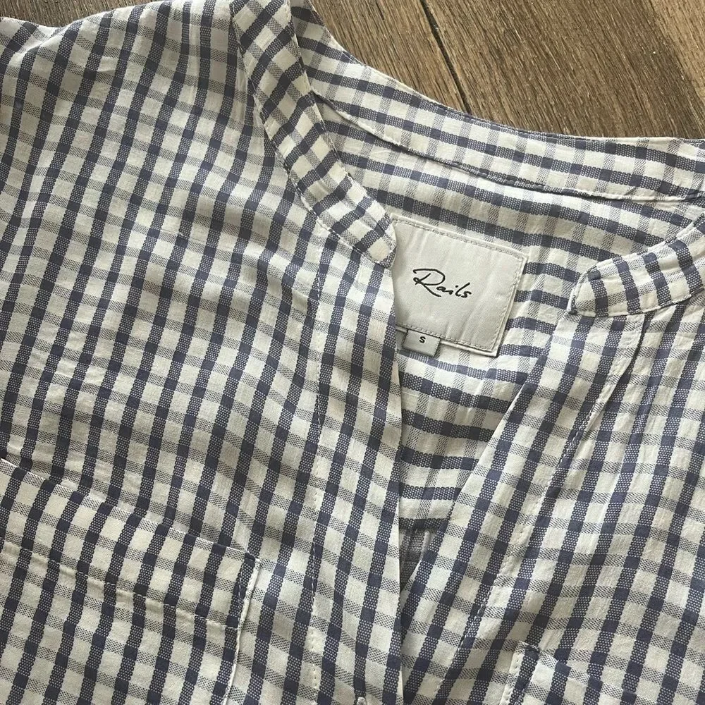 RAILS NAVY GINGHAM BUTTON DOWN SIZE S - Picture 6 of 7